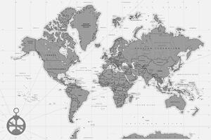 Parafakép stílusos térkép fekete fehérben