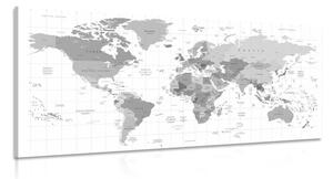 Kép szürke térkép fehér háttéren - 100x50
