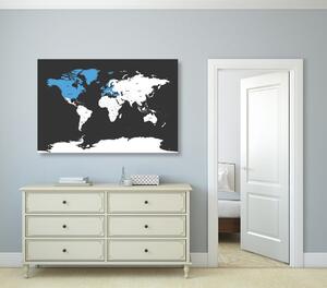 Parafa kép modern térkép kontraszt kék színnel
