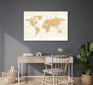 Parafa kép világ térkép vintage kivitelben