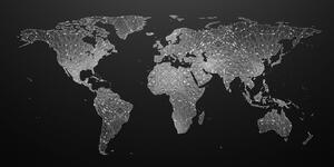 Parafa kép éjjeli világ térkép fekete fehérben