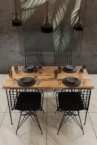 Étkezőasztal, tölgy színű, fekete - ARON