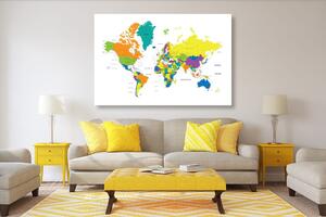 Kép színes világtérkép fahér háttérrel