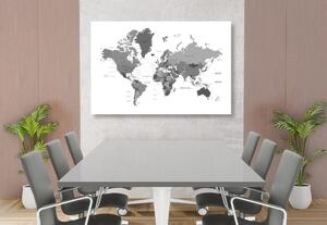 Parafa kép világ térkép fekete fehérben