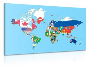 Kép világtérkép zászlókkal