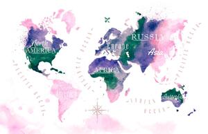 Parafa kép világ térkép akvarell kivitelben
