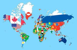 Parafa kép világ térkép zászlókkal