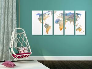 5-részes kép sokszögű világtérkép
