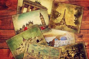 Öntapadó tapéta képeslapok a világ fővárosairól