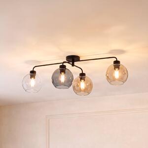 TK Lighting Cubus mennyezeti lámpa, 4 izzós, átlátszó/borostyán/szürke, dimmelhető, Tiszta / átlátszó, Nappali / Étkező, Üveg, Modern
