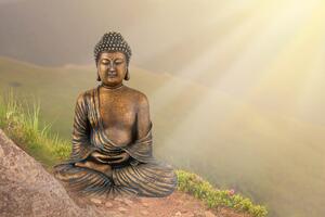 Fotótapéta Buddha szobra meditáló helyzetben