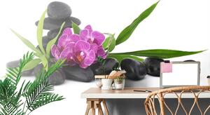 Fotótapéta lila orchidea Zen csedéletben