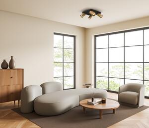 Italux modern spot lámpa nesto fekete sárgaréz itxspl-234364sbkbrss