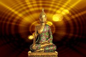 Tapéta Buddha szobor absztrakt elemekkel