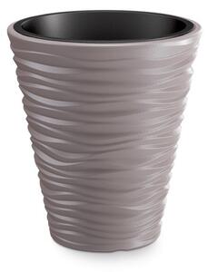 Prosperplast SAND virágcserép betéttel, 34,5 cm, mocca