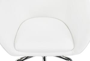 Irodai szék, fehér ekobőr|fém, LENER