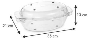 Üveg sütőedény fedővel 21x35 cm GrandChef - Tescoma