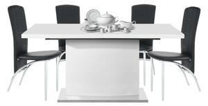 Étkezőasztal , fehér színű HG, 160-200x90 cm, KORINTOS
