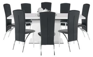 Étkezőasztal , fehér színű HG, 160-200x90 cm, KORINTOS