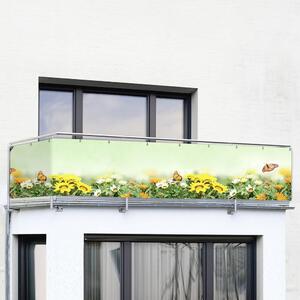 Sárga-zöld műanyag erkély belátásgátló 500x85 cm Butterfly – Maximex
