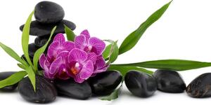 Kép lila orchidea Zen csendéletben