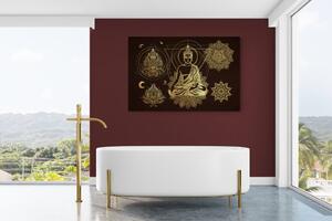 Kép arany Buddha díszekkel