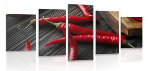 5-részes kép chilli paprika
