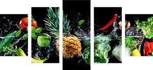 5-részes kép bio gyümölcs és zöldség