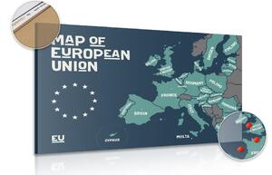 Parafa kép oktatási térkép, amelyen az Európai Unió országainak nevei vannak feltüntetve