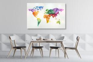 Parafa kép színes világ térkép origami stílusban