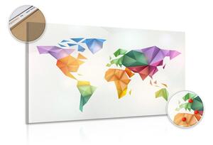 Parafa kép színes világ térkép origami stílusban