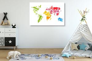 Parafa kép világ térkép kontinensek szimbolumával