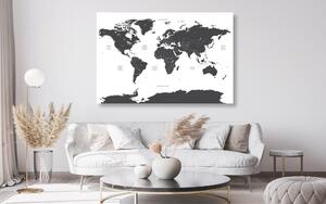 Parafa kép világ térkép egyes államokkal szürke színben