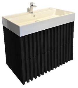 Fürdőszobaszekrény mosdókagylóval SAT Delano 60x56x46 cm fekete matt DELANO60ZCSAT