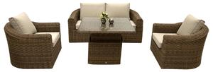 DEOKORK Rattan moduláris készlet BORNEO LUXURY 4 személyes (barna)