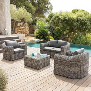 DEOKORK Rattan moduláris készlet BORNEO LUXURY 4 fő részére (szürke)
