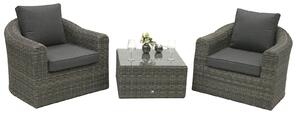 DEOKORK Rattan moduláris készlet BORNEO LUXURY 2 fő részére (szürke)