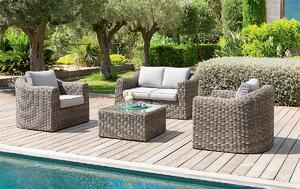 DEOKORK Rattan moduláris készlet BORNEO LUXURY 4 fő részére (barna)