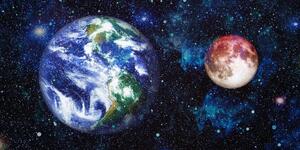 Kép Föld bolygó és vörös Hold