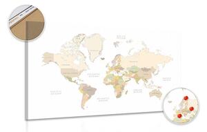 Parafa kép világ térkép vintage elemekkel
