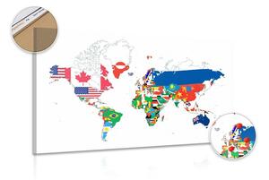 Parafa kép világ térkép zászlókkal fehér háttéren