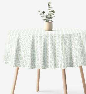 Goldea kör alakú pamut asztalterítő - skandináv levelek Ø 120 cm