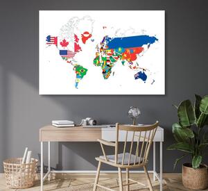 Parafa kép világ térkép zászlókkal fehér háttéren