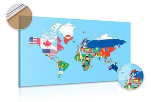 Parafa kép világ térkép zászlókkal