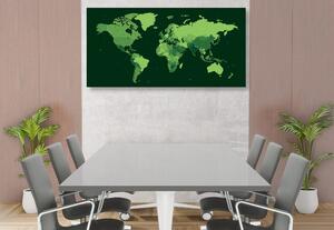 Parafa kép részletes világ térkép zöld színben