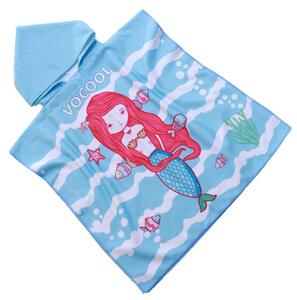 Gyermek poncsó OCEAN GIRL világoskék 60x120 cm