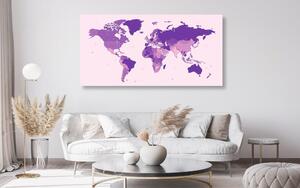 Parafa kép részeletes világ térkép lila színben