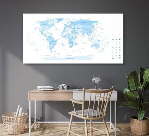 Parafa kép részletes világ térkép kék színben