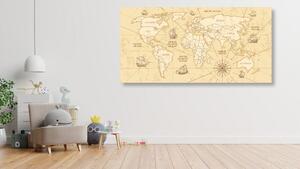 Parafa kép világ térkép hajókkal