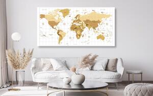 Parafa kép világ térkép bézs színben világos háttéren